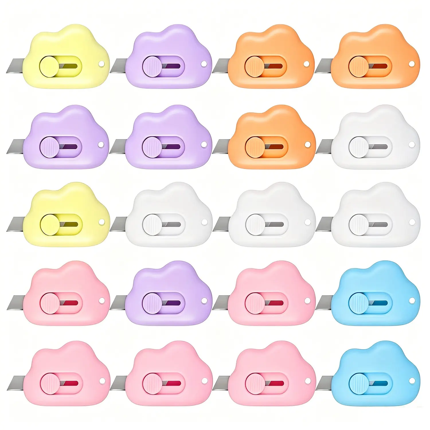 30pcs Retractable Letter Opener Cloud Shaped Small Package Opener Envelope Slitter for DIY Envelope Mail Opening Paper Cutting