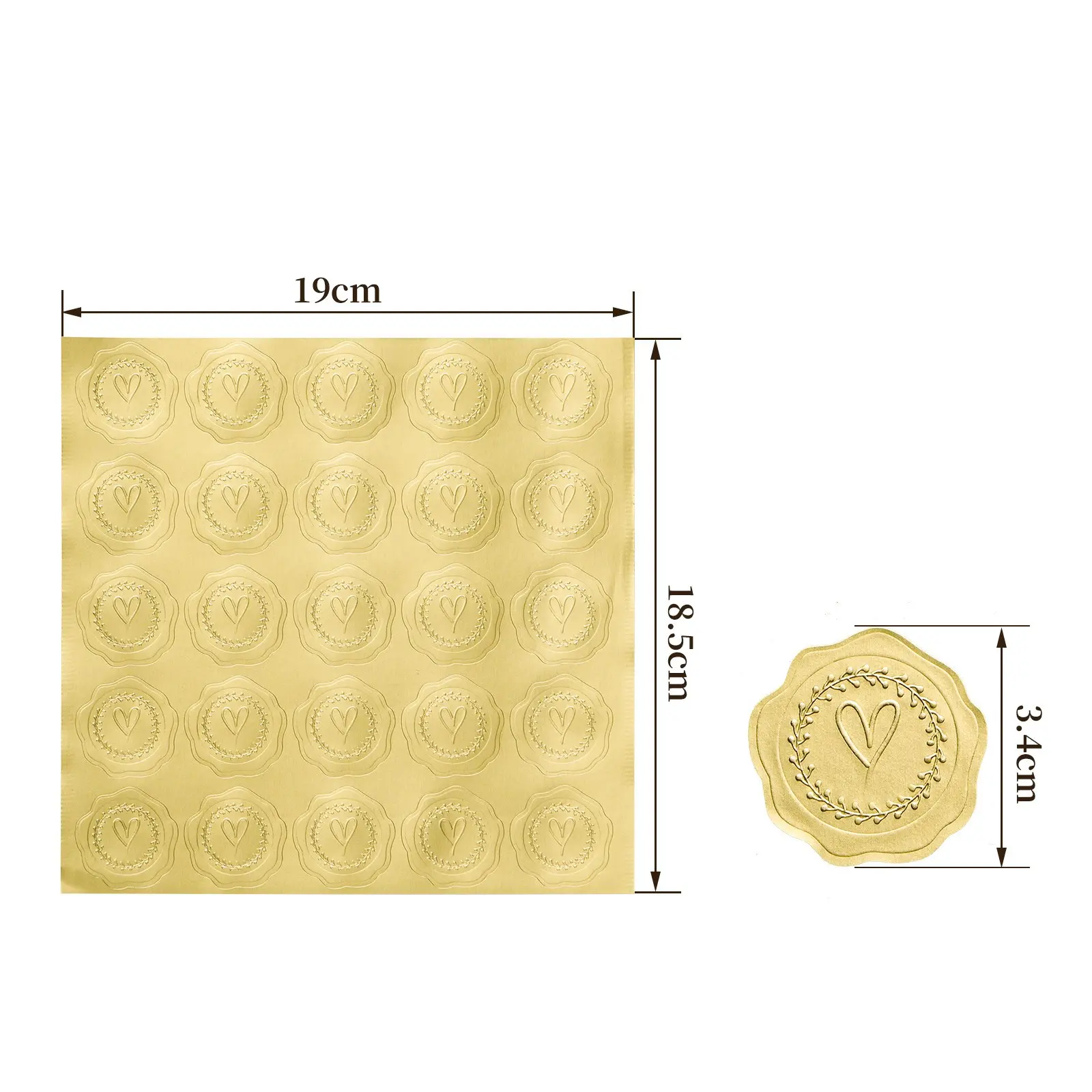 4pcs Embosted Envelope Sticker Vintage Embosted Foil Certificate Wedding Invitation Envelope Printed Plant DIY Label, 5 patterns (Floral style)