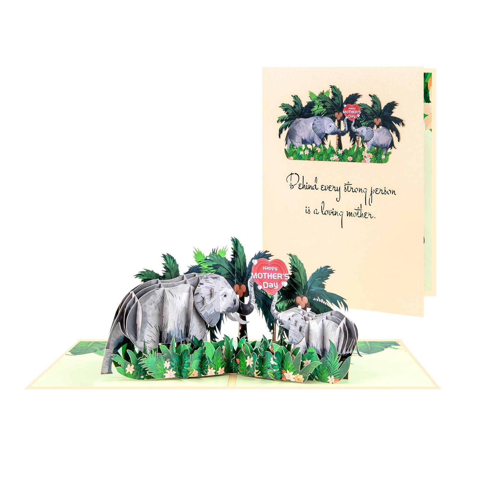 3D Happy Mother's Day Card, 1 Set Flower & Letter Pattern Greeting Card with Envelope, Creative Gift Card for Mother, Gift for Mom
