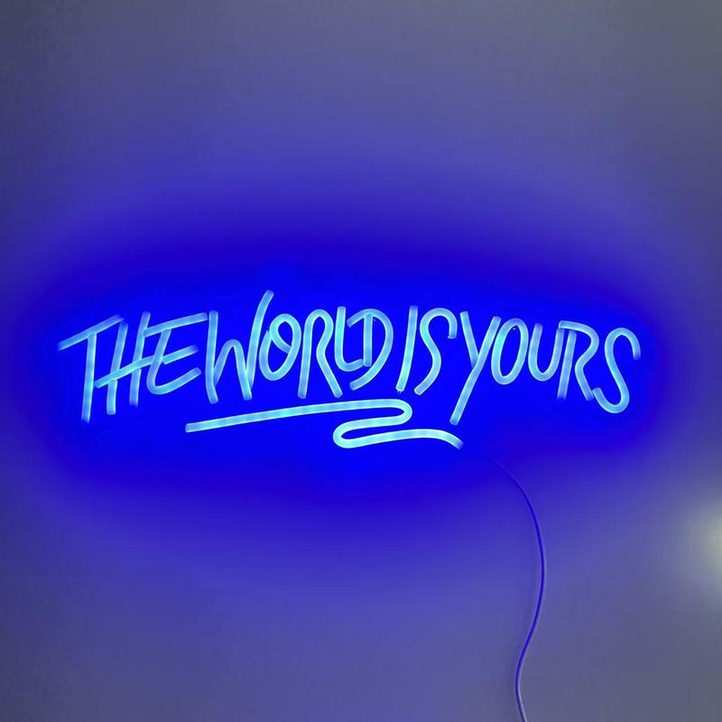 "The World Is Yours" Neon Sign, USB-Powered Light for Party and Room Decor, Unique Wall Art Lamp, Gift for Halloween, Christmas and Birthdays #TOP PICKS