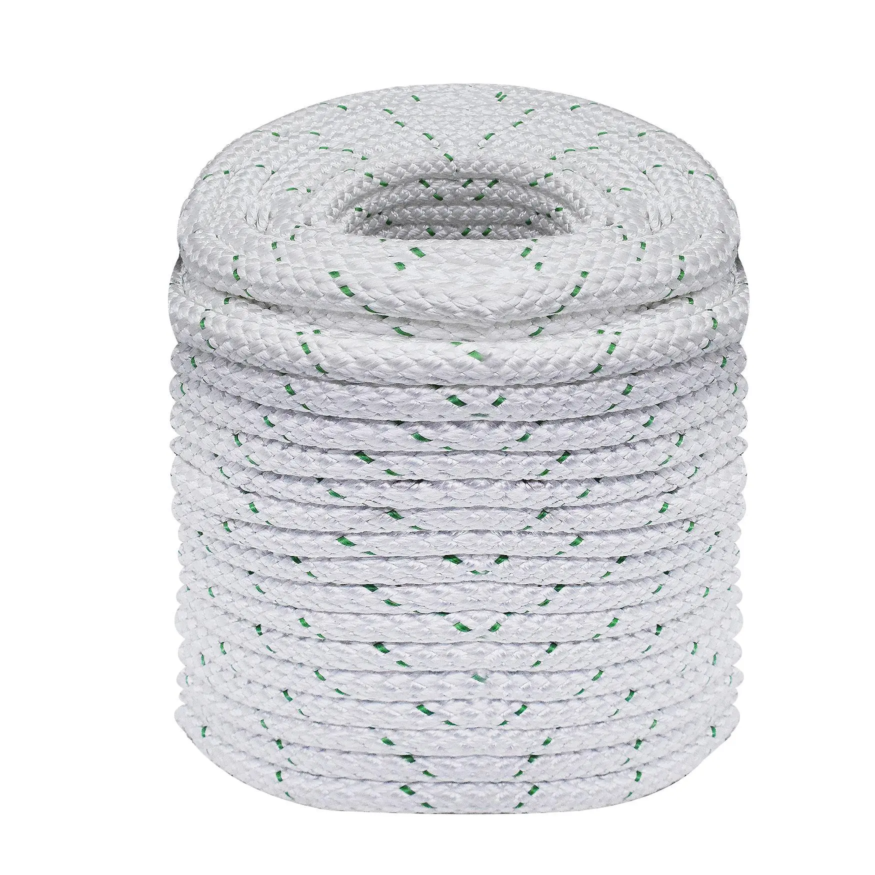 Heavy Duty Double Braided Polyester Rope - 3/8 in x 100/200 ft, 4800 lbs High Tenacity, Twist-Free, Flexible Industrial Braided Rope for Outdoor Tools & Hardware Use
