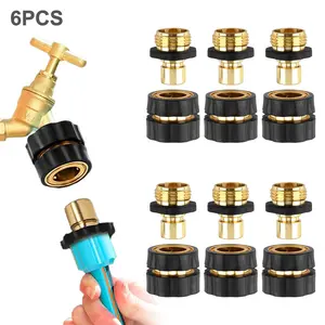 6PCS Metal Garden Hose Quick Connectors – Easy Snap-On 3/4" Male & Female Fittings, Leak-Free Outdoor Hose Adapter Kit