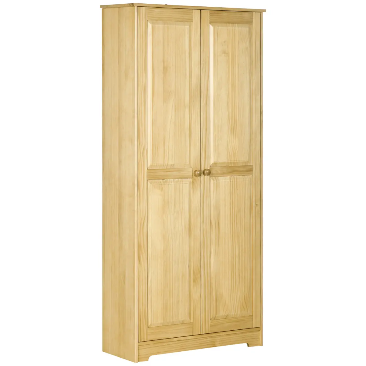 Light Brown Wood Pantry Cabinet - Freestanding Kitchen Storage with Soft-Close Doors, Adjustable Shelves, 30.75" W x 12.25" D x 67.25" H, 132 lbs. (Overall) Capacity, 33 lbs. (Each Shelf) Load, Pantry Cabinet Organization for Living & Dining Rooms, Storag