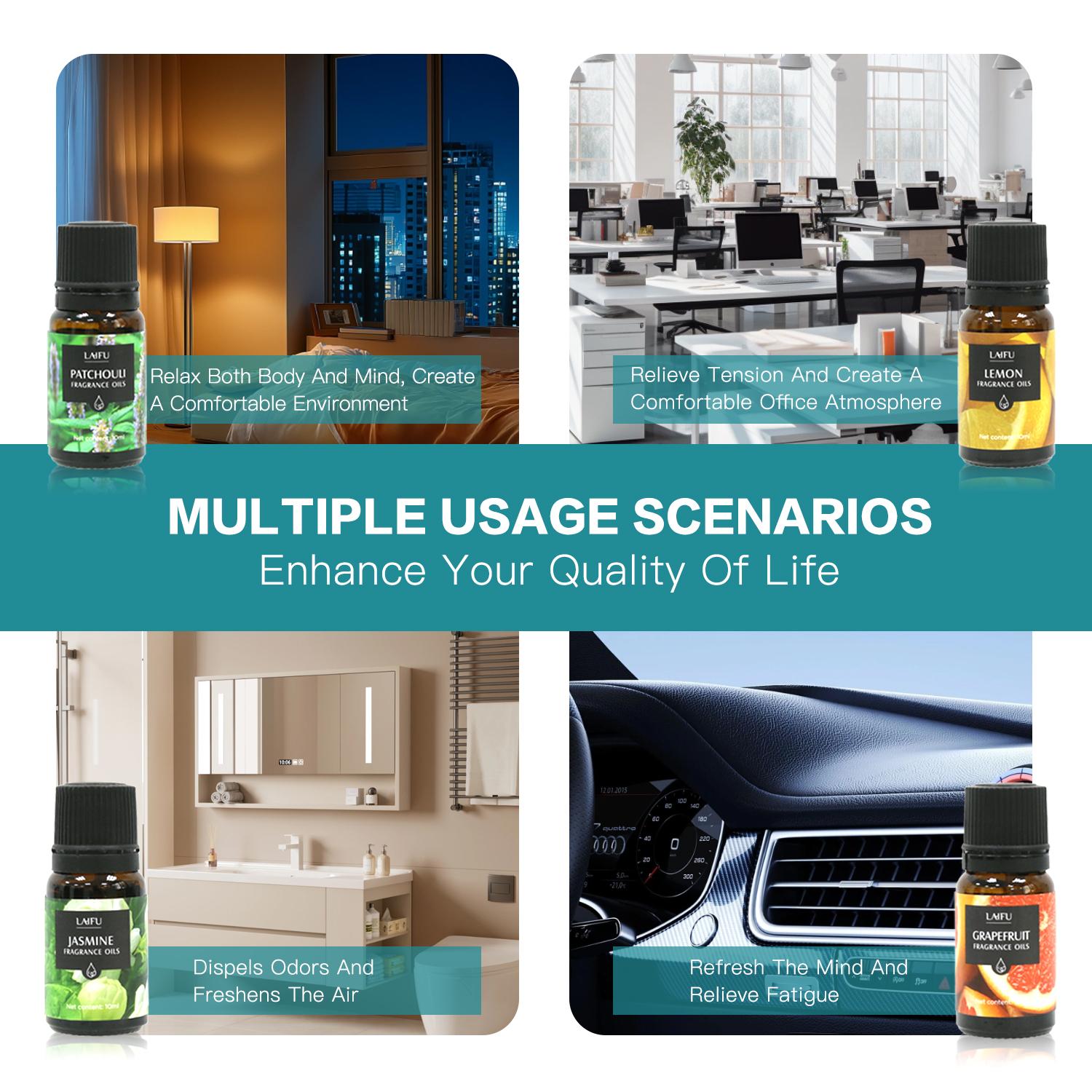 Essential Oils Set for Diffuser, Aromatherapy, Candle Making, Perfume, Home Fragrance, Humidifier, Ideal Gifts, Included Rosemary, Jasmine, Grapefruit, Lemon, Patchouli, Clove and More (16x10ml)