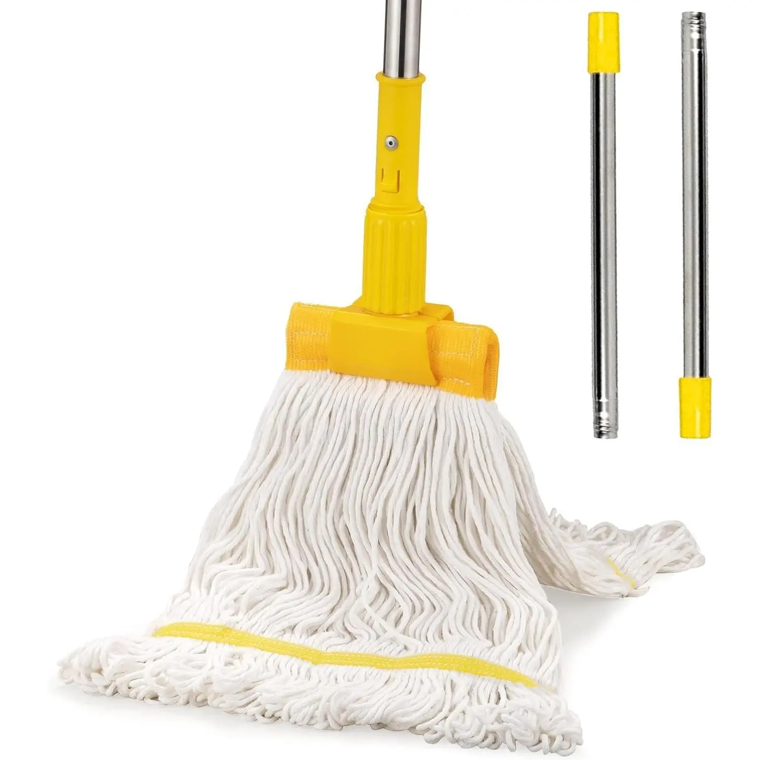 Professional Commercial Industrial Heavy Duty Mop with 48" Long Handle,Cotton Wet Commercial Mops for Floor Cleaning,Home,Kitchen,Office,Garage and Concrete Tile Floor