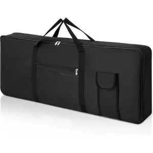 61  Portable Padded Keyboard Case,Dimension 40"X6"X16", Electric Piano Keyboard Gig Bag (Black)