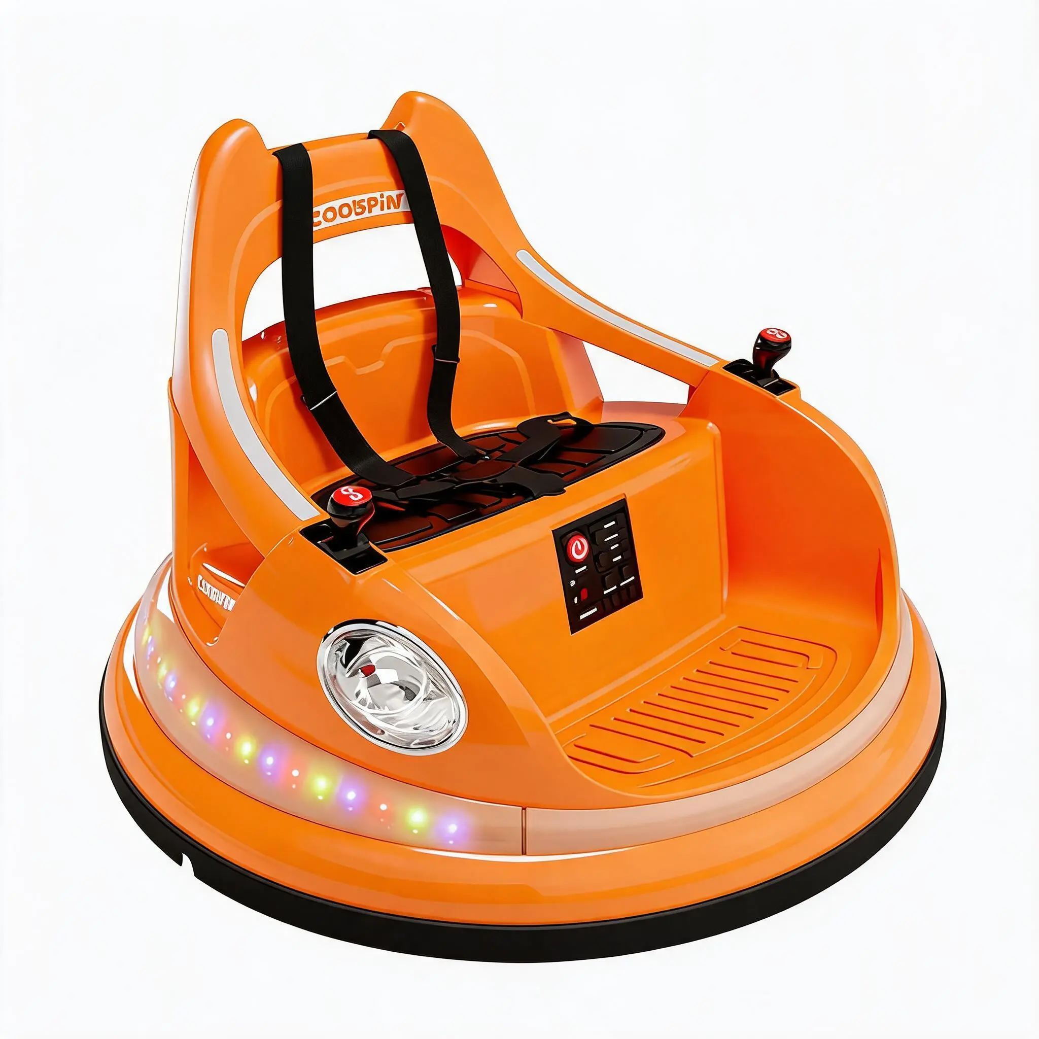 12V Kids Bumper Car with Remote Control – 360° Spin, Anti-Collision Padding, Lights & Music for Toddlers 1.5-6