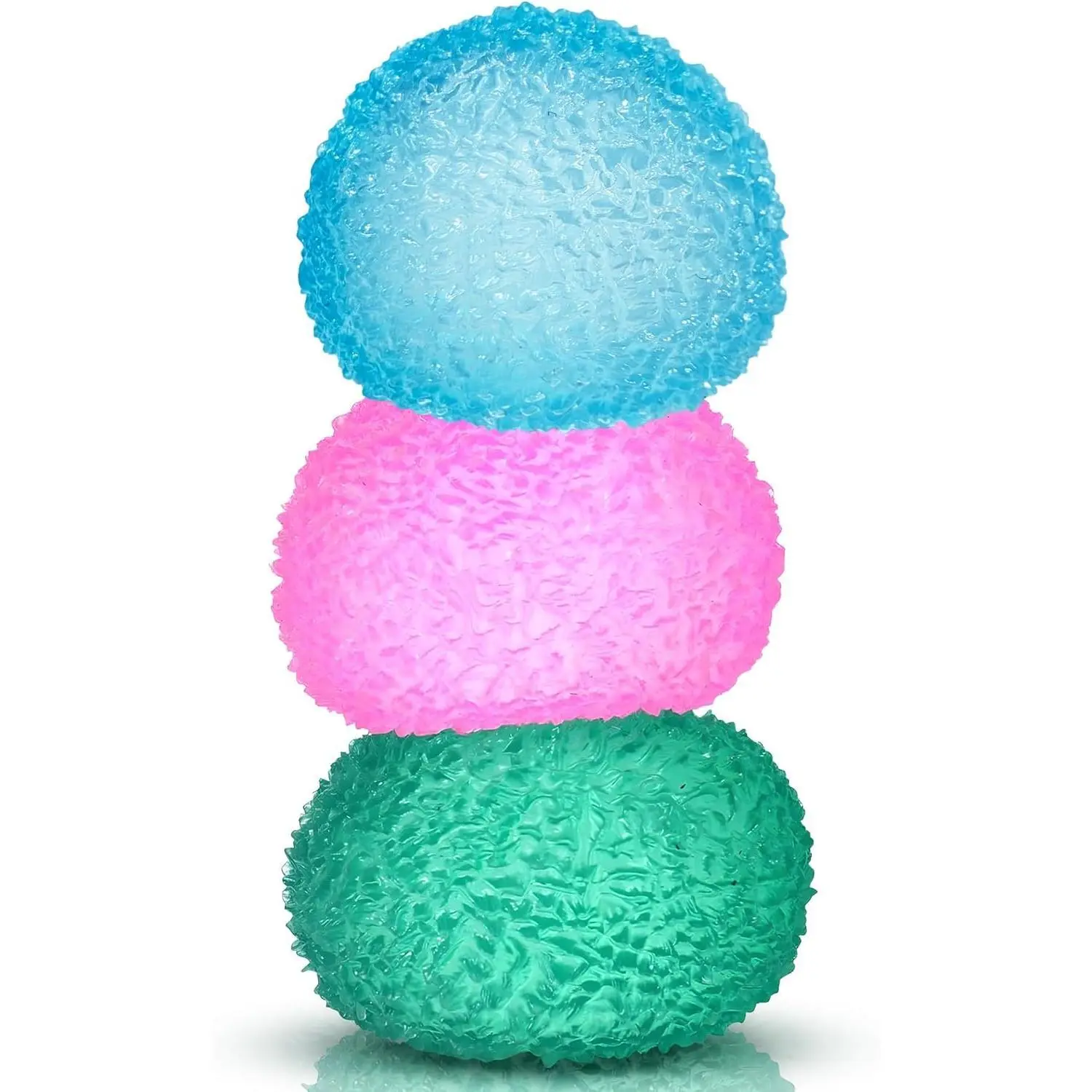 3pc Stress Balls for Adults, Squishy Ball Sensory Textured Memory Gel Fidget Toys for Kids/Adults Hand Exercises, Valentines Day Party Favors Anxiety Relief Squeeze Ball(1.80“)