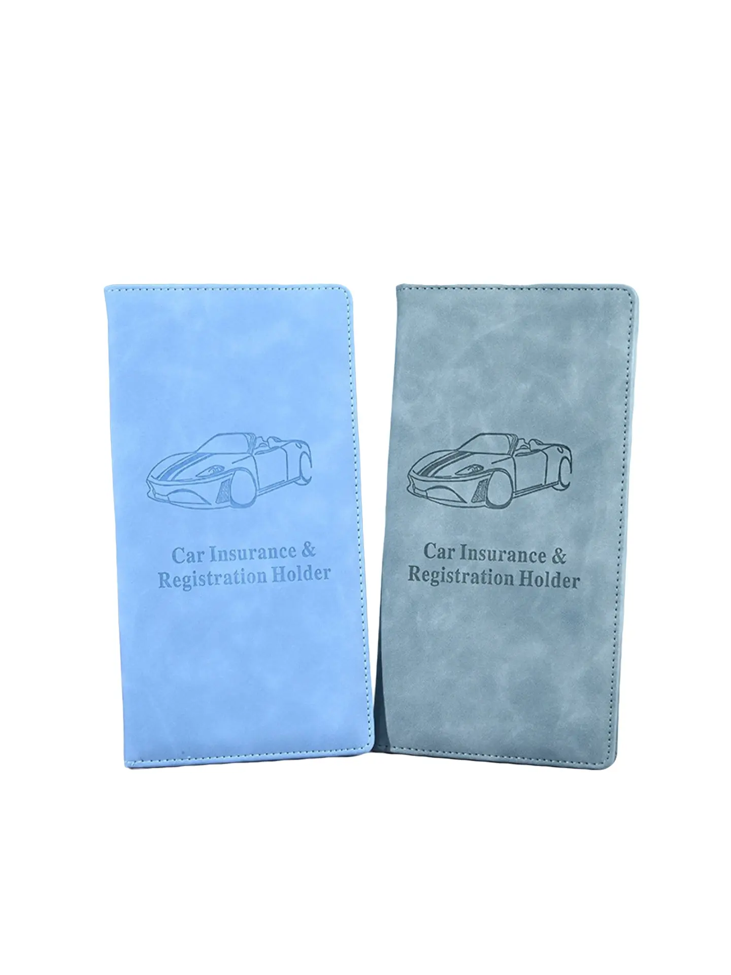 Leather Car Insurance and Registration Folder Wallet, Minimalist Document Organizer with Transparent Pocket for Ids and Important Papers, Multi-Card Auto Document Holder, Slim Suede Leather Vehicle Storage Essential