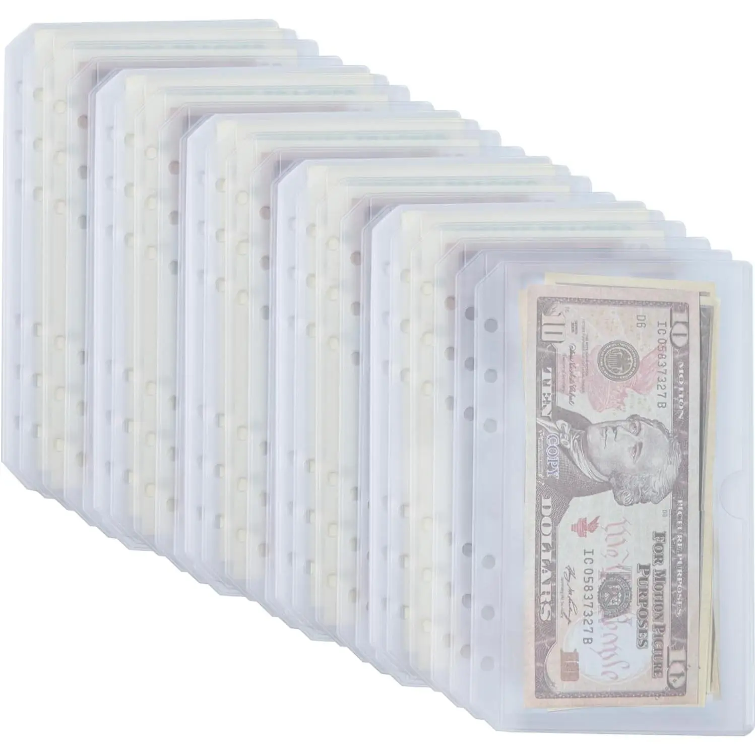 25 count A6 Binder Pockets with No Zippers, Semi-Circular Opening, Zipless Budget Envelopes for  System, A6 Binder Pouch for 6 Ring Binder,  Folder Organizer for .