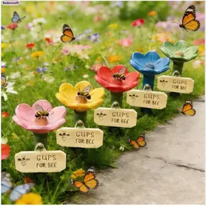 Ceramic Bee Watering Station Pollinator Feeder