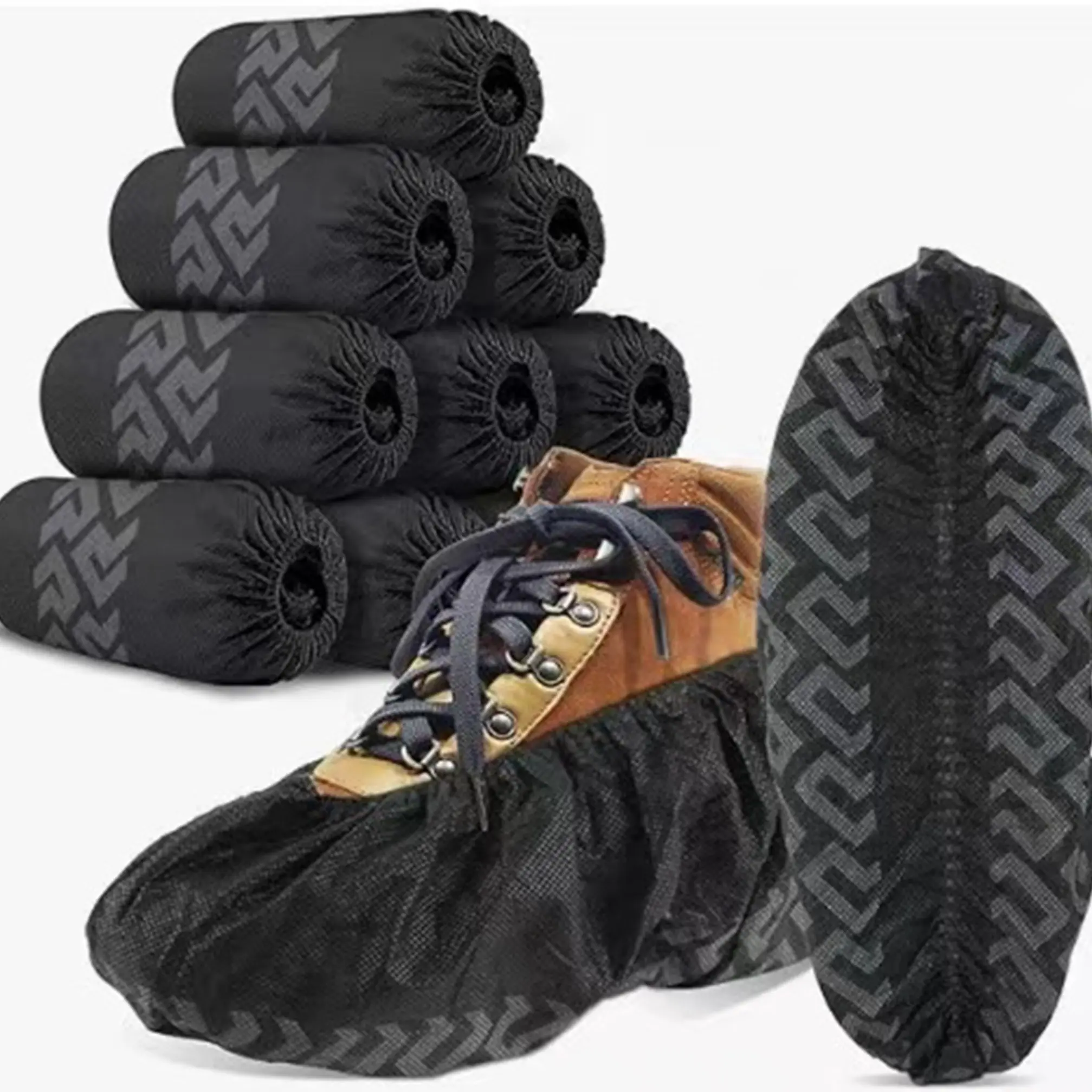 5 pairs/10 pairs Black- Non-woven Shoe Covers Disposable - Durable, Boot Covers for Indoor and Outdoor Use