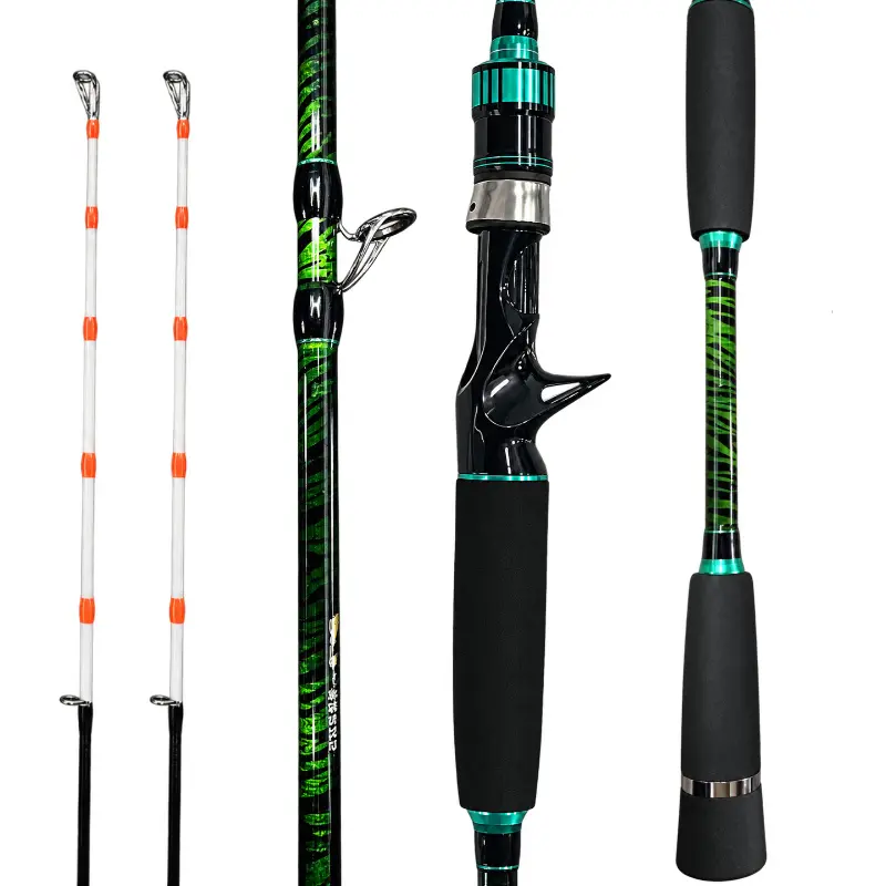 5.9FT Carbon Fiber Baitcasting Rod, Extra Heavy Power Solid Tip Casting Fishing Rod with EVA Non-Slip Grip, Sensitive Rod for Nearshore Saltwater, Bass & Trout Fishing