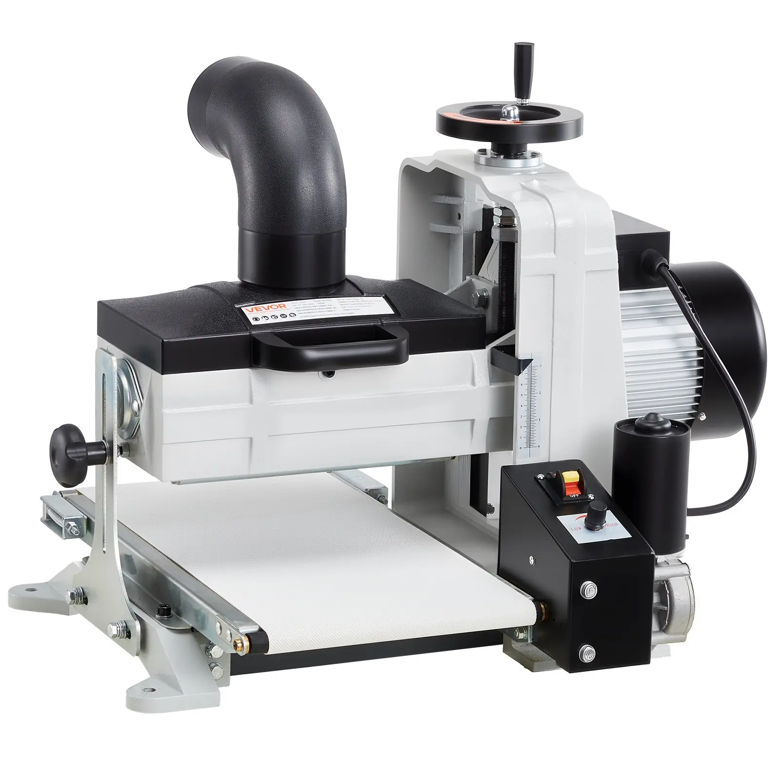 【DealsForYouDays】VEVOR 10 inch Benchtop Drum Sander Machine, 1HP 1725RPM Dual Motor for Woodworkers, Variable Speed Conveyor Belt, 4 inch Aluminium Dust Port for Cabinet Making & Furniture Finishing
