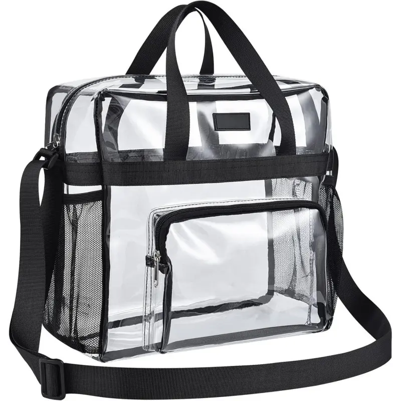 Clear Tote Bag Stadium Approved, Game Day Satchel Bag with‌Non-detachable Reinforced Strap for Concert, Work, Sport