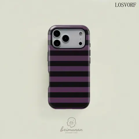 LOSVORF Stripes Pattern Contemporary Fauvism Industrial TPU 2-In-1 Cellphone Case Casing, Durable Shockproof Protection Accessory for iPhone 17-11 Pro Max, Samsung Galaxy S25-S22 Ultra, Festive Handheld Devices Gift