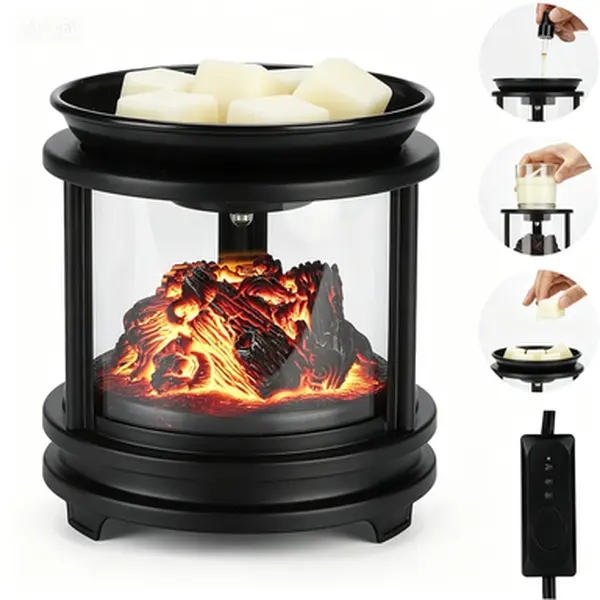 Electric Wax Warmer with Timer, Campfire Scented Wax Melter, 4-in-1 Oil Burner Fragrance Warmer, Melting Warmer for Home Office Bedroom Décor, Gifts for Scented Wax Cubes