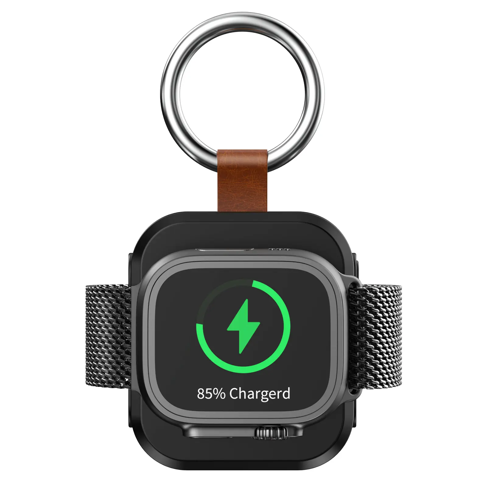 HX-10 PG Portable Charger for iWatch,Wireless Magnetic iWatch Charger 1200mAh  Travel Keychain Accessories Smart Chargers for iWatch Series 11/10/9/8/7/6/SE/5/4/3/2/1/UItra/UItra 2
