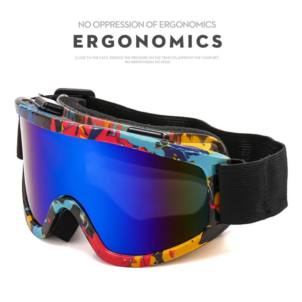Large Frame Ski Goggles with Colorful Anti-Glare Lenses, Impact-Resistant & Windproof Outdoor Snow Eyewear, Ideal for Snowboarding, Skiing & Winter Mountain Sports