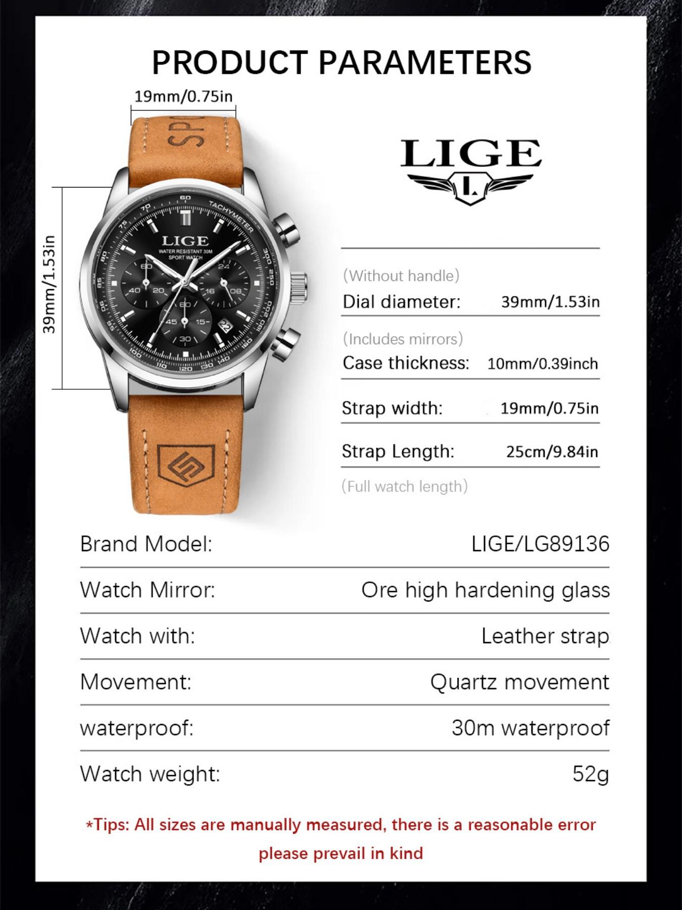 Men's Business Fashion Luminous Calendar Quartz Watch, Casual Trendy Waterproof Analog Wristwatch, Minimalist Accessories for Men As Gift with Box