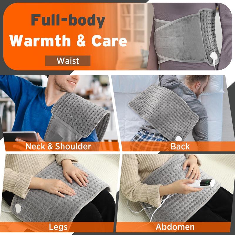 Electric Heating Pad, Menstrual Uterus Waist Body Warmer 9 Heat Level Timer, Multifunctional Heating Blanket for Home Office Winter Cozy Gifts