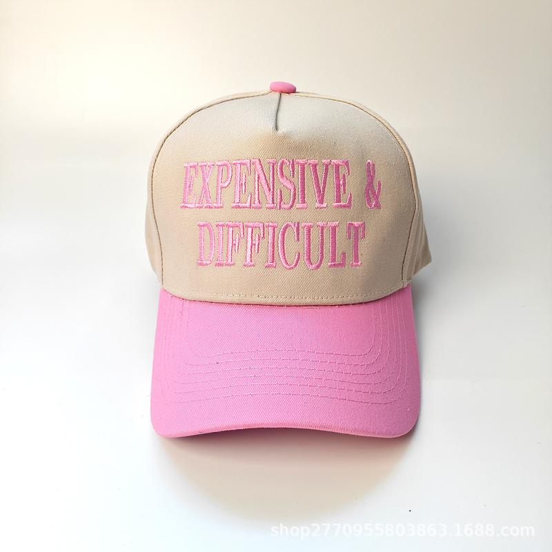 Expensive Difficult Embroidered Trucker Hat Color Block Casual Baseball Cap for Men and Women