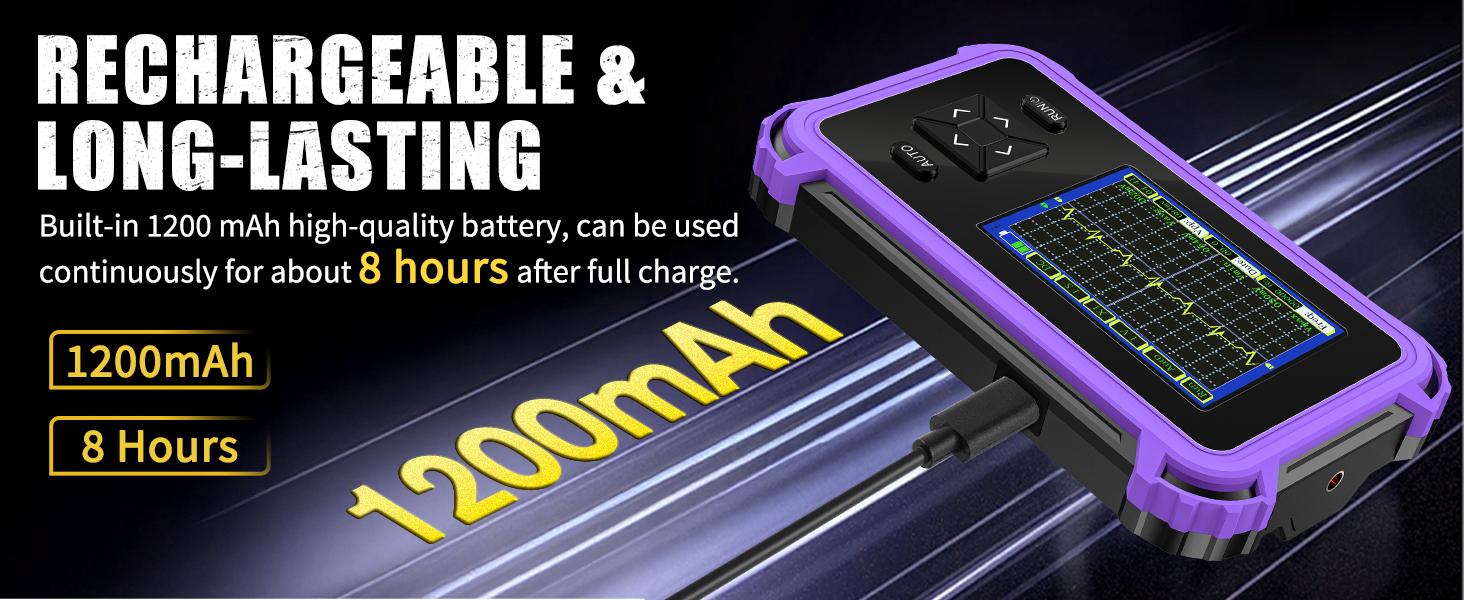 Oscilloscope, 2.8" TFT Oscilloscope, 1MHz Bandwidth, 8.33MSa/s Sampling Rate, Auto/Normal/Single Trigger Modes, for Home & Automotive Use
