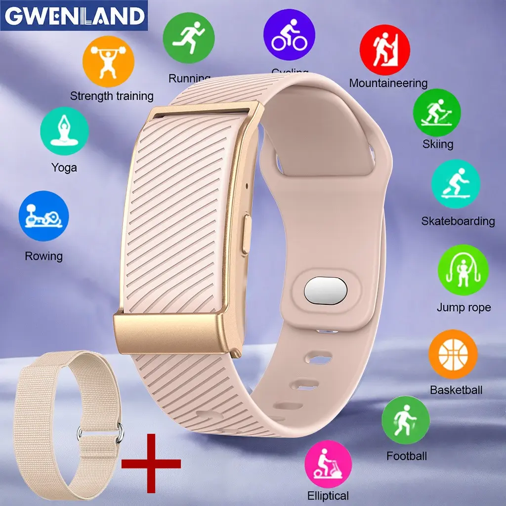 1pc GWENLAND New Screenless Wristband, Multiple Sports Modes, Pedometer, 180mah Battery, Compatible with iOS & Android, Great Gift for Women