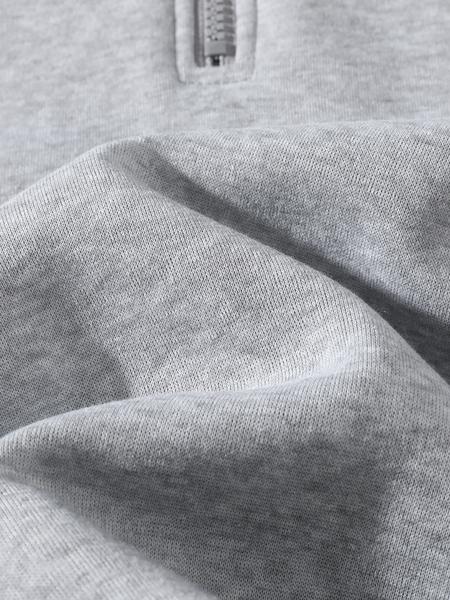 Men's Half-Zip Fleece Hoodie, Casual Long Sleeve Drop Shoulder Sweater, Thick Fabric for Fall & Winter, Sporty Fashion Pullover