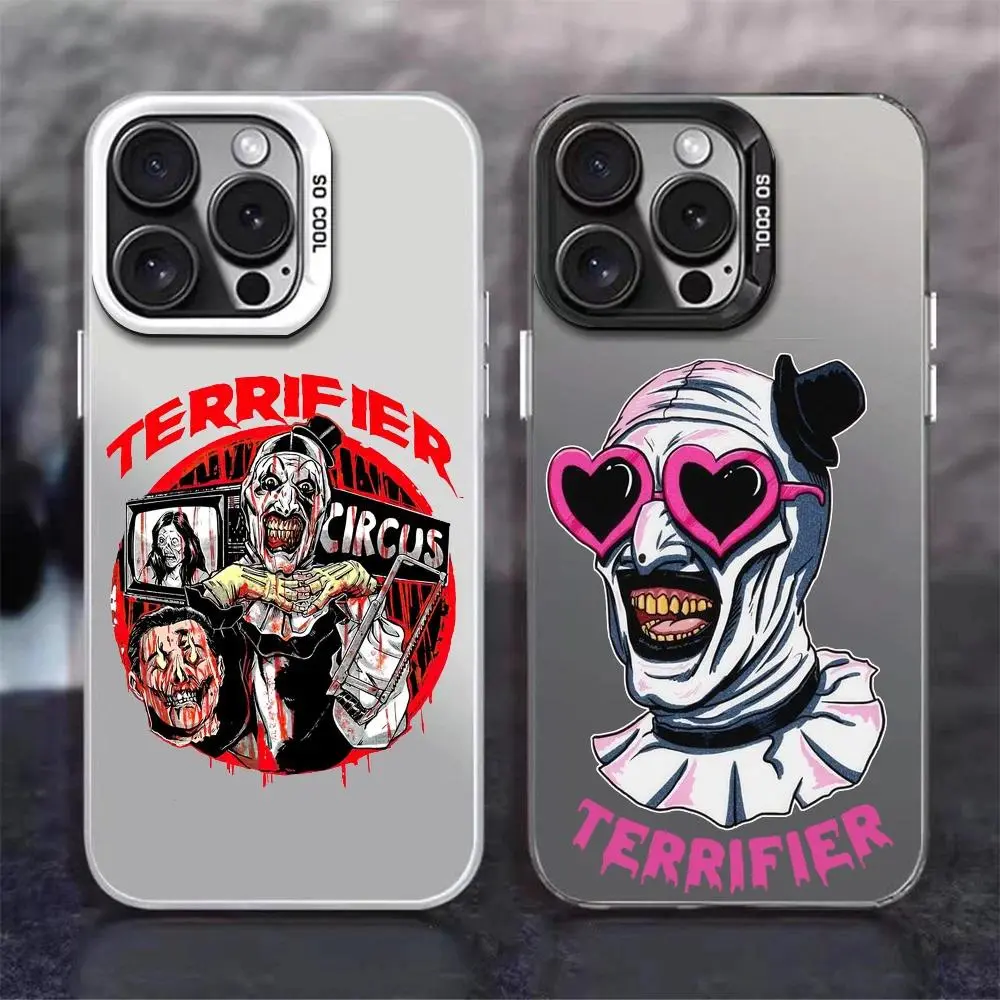 Movie T-Terrifier Phone Case FUNDA For iPhone 17 Pro MAX Air 16 15 14 13 12 11 Pro MAX Electroplated Silver lMDaser Color Cover