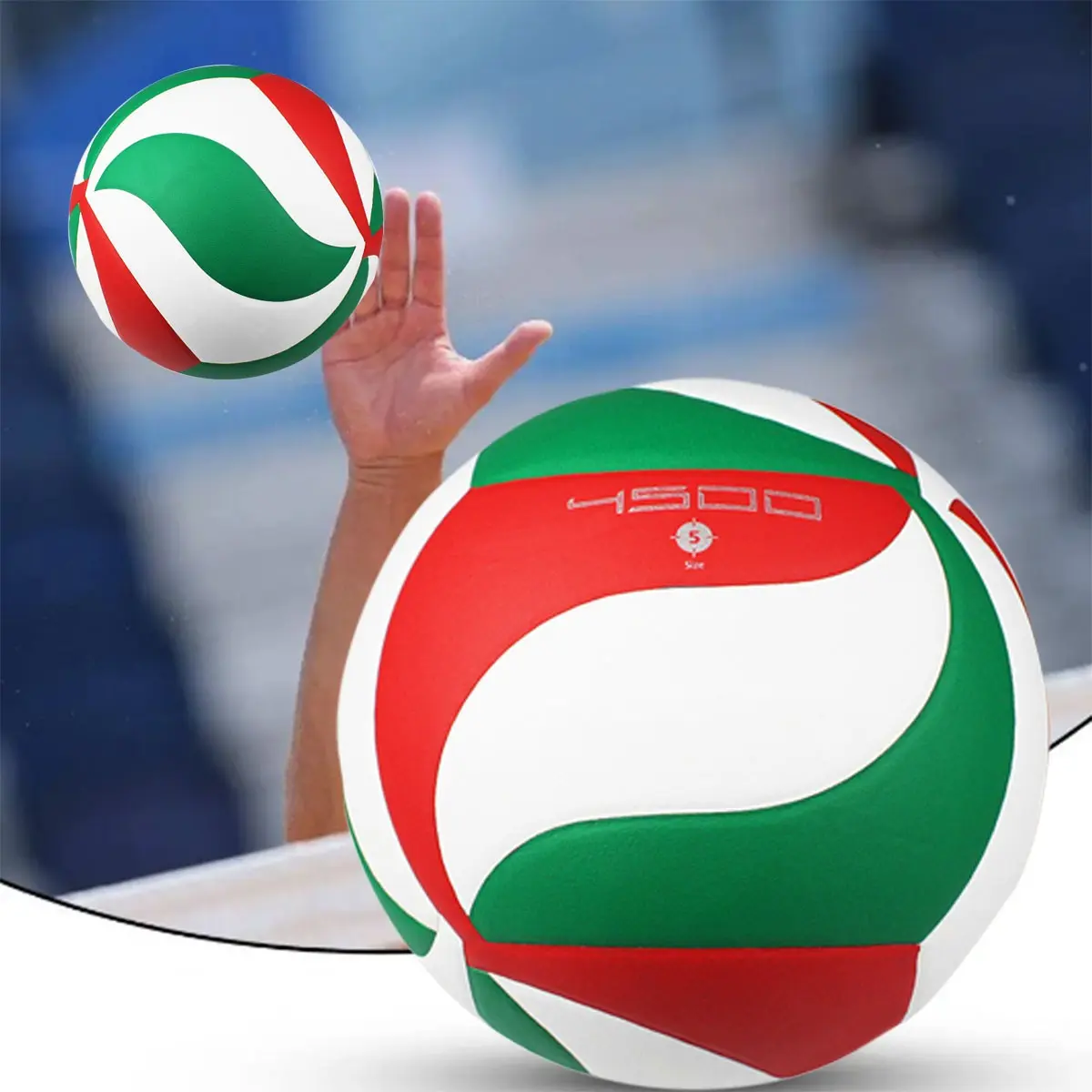 Indoor Volleyball, Soft PU Material, Standard Size 5, 18 Pieces Irregular Skin, Comfortable Grip, Strong Bounce, Training and Competition Ball