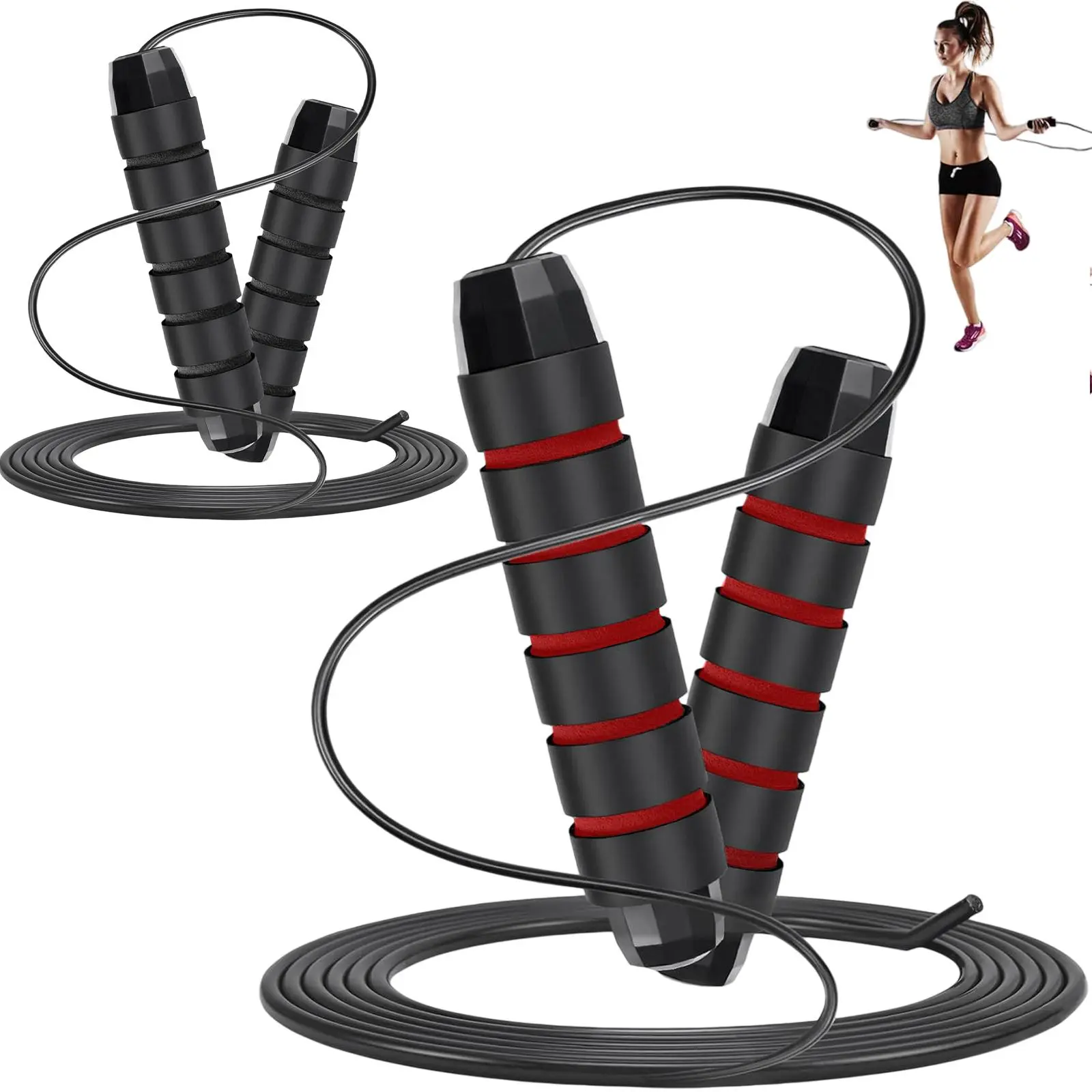 Adjustable-Pro Speed Jump Rope, Tangle-Free Skipping Rope with Ball Bearing Swivel & Ergonomic Handles for Women, Men & Kids, Home, School & Gym Workouts