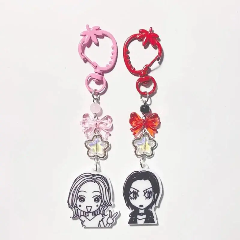 Handmade Nana Hachi matching keychain handmade strawberry Aesthetic