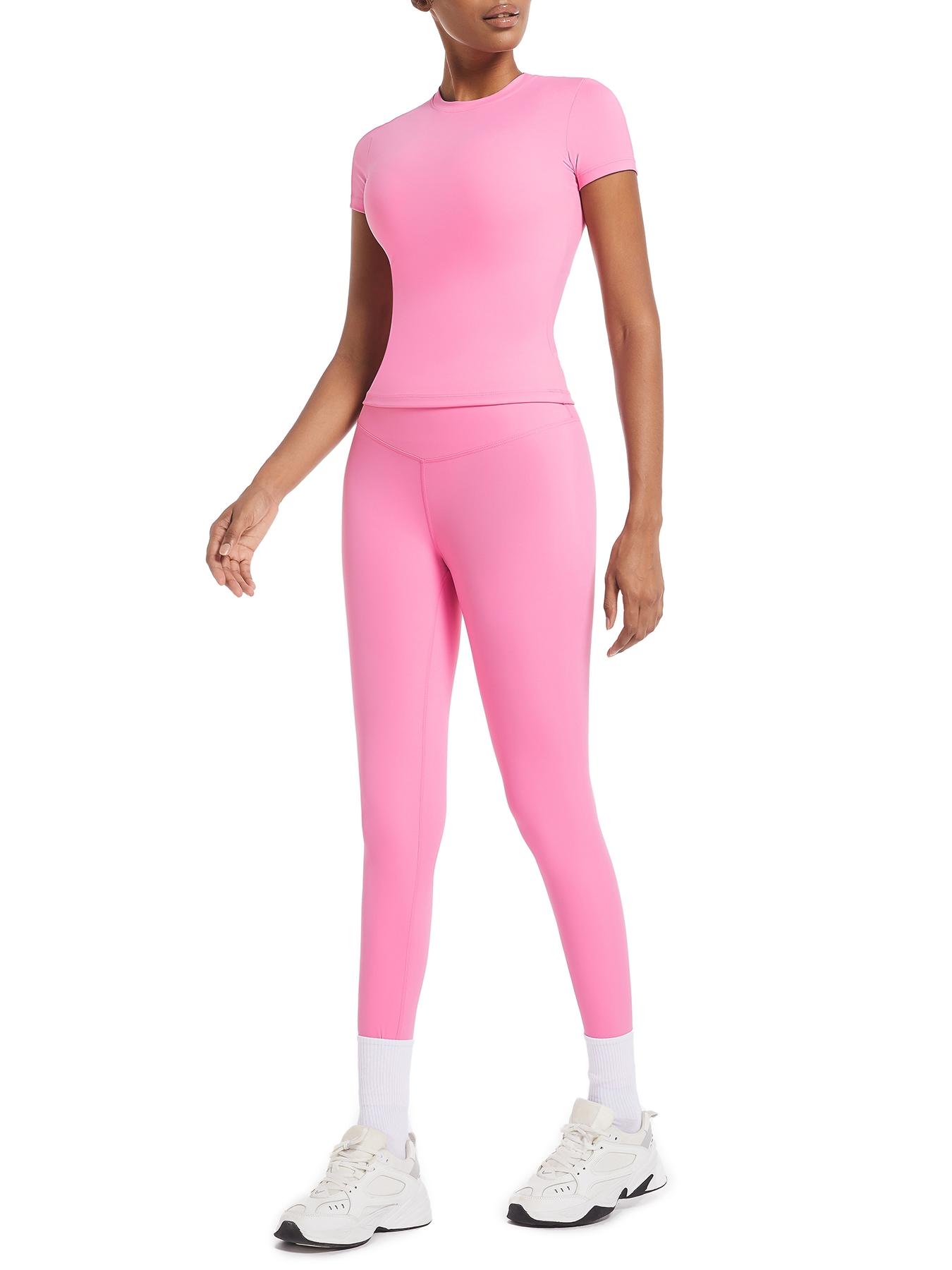 Sporty Two-Piece Set Women's Tee & High Waist Leggings Sportswear Set, Tracksuit Set for Yoga Gym Workout Running, Ladies Sportswear for All Seasons, Athletic Activewear Tracksuits