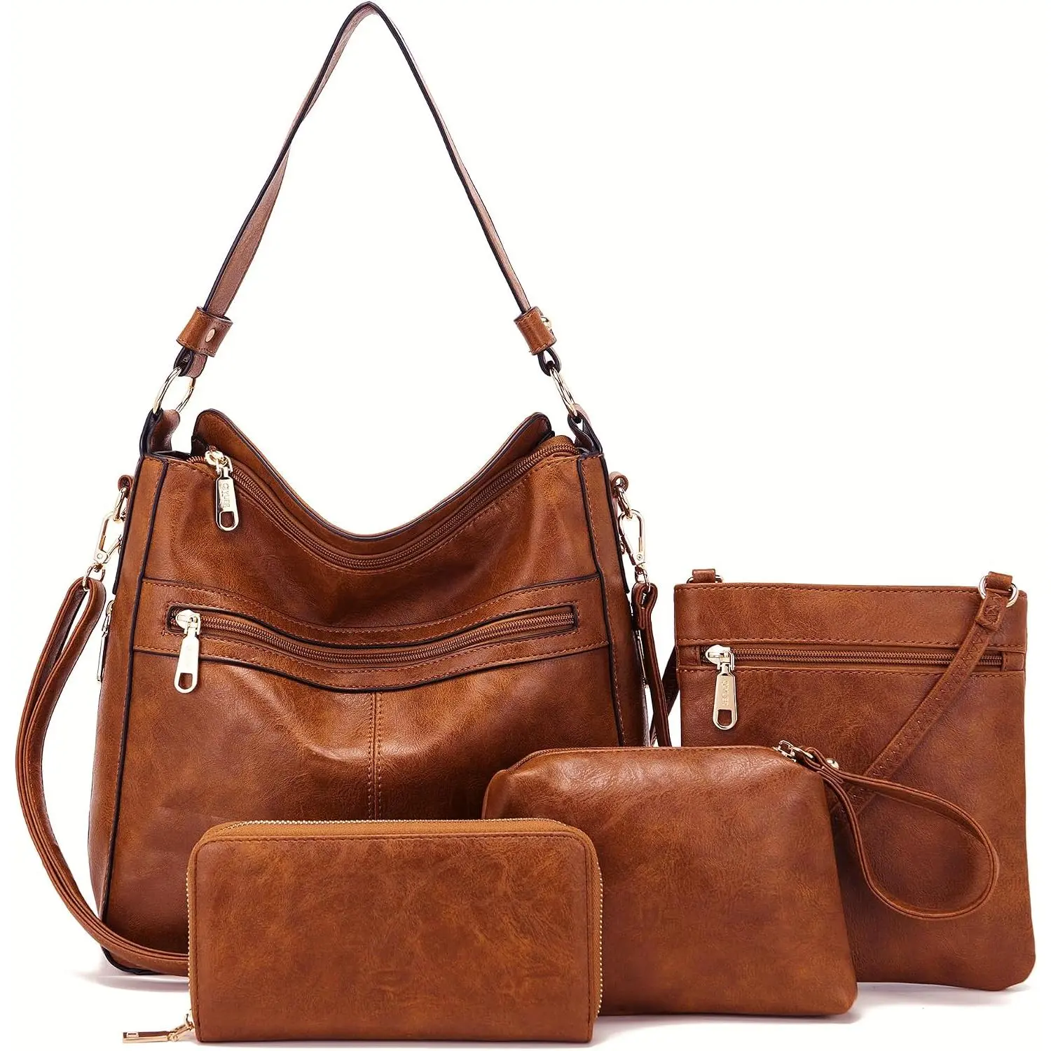 Purses for Women 4 count Handbags and Wallet Set Large Hobo Bag | Vegan Leather,Daily Commuting,Crossbody/ Bags,Multi card slot wallet