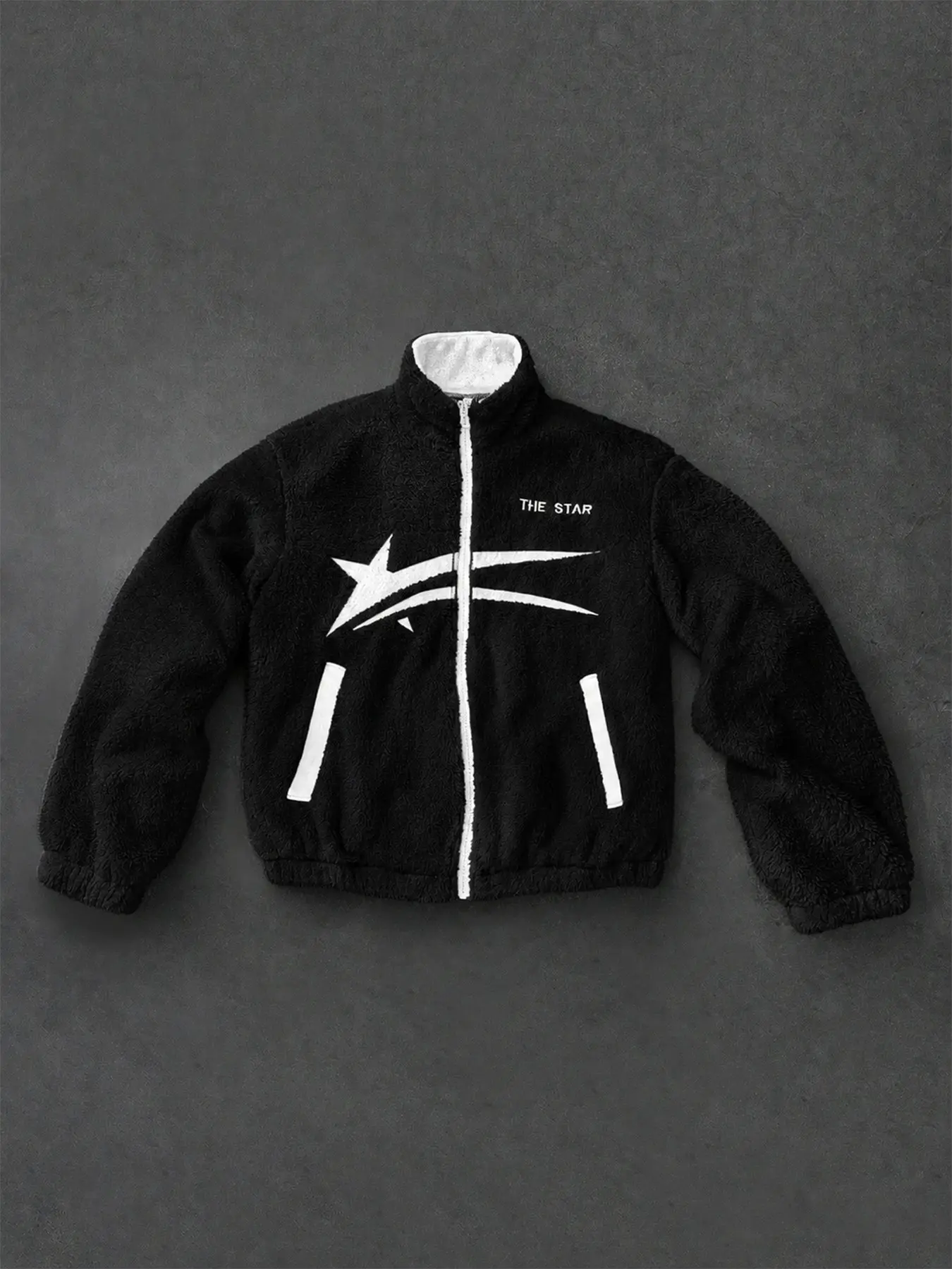 Star Pattern Zipper Jacket, and, Fall & Winter, Street Style, Y2K Design, Loose-Fit, Long Sleeve, Outerwear for Couples