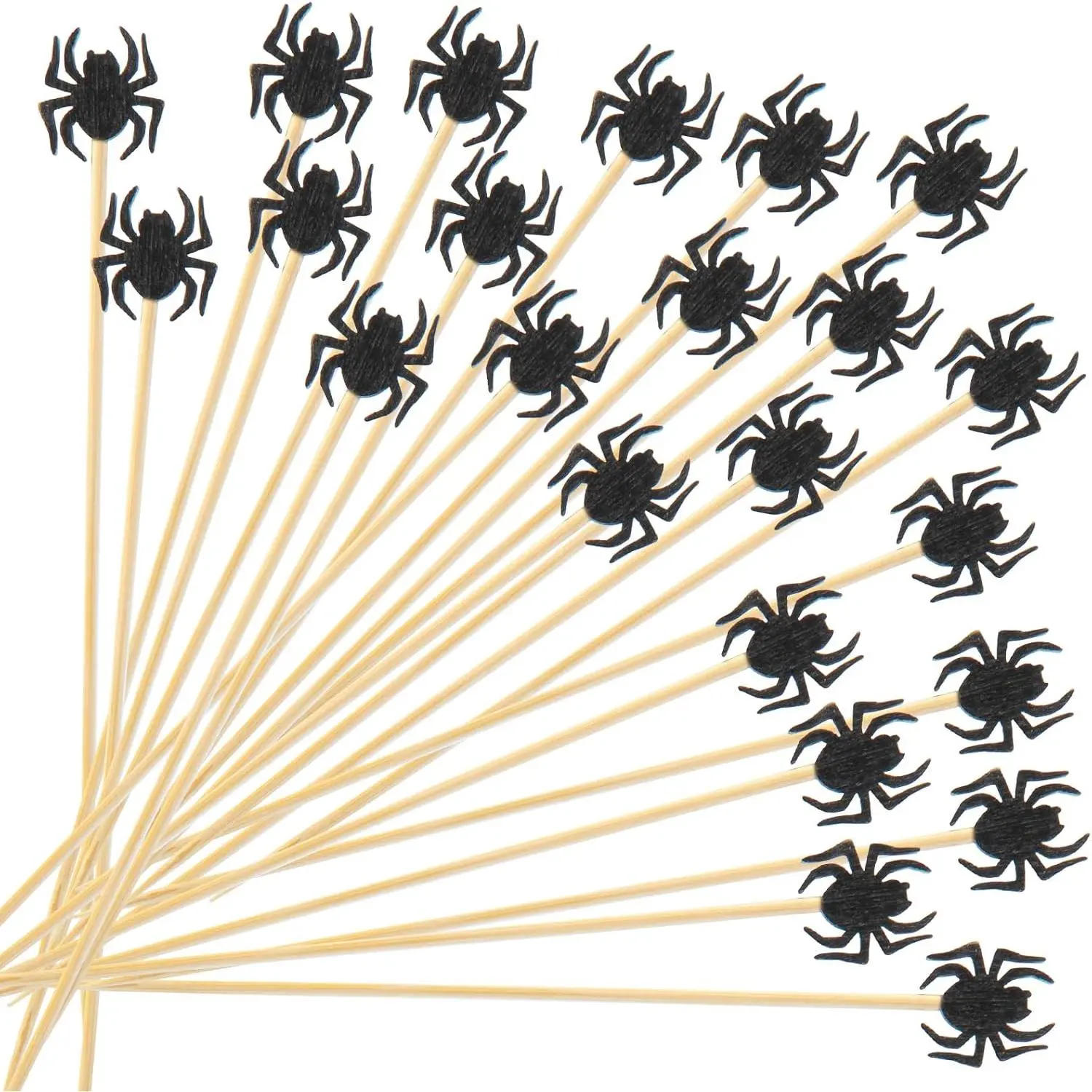 100 count Halloween  Picks, Spider  Toothpicks  Sticks for Appetizers Fruit  Drink Cake Halloween Party Decoration