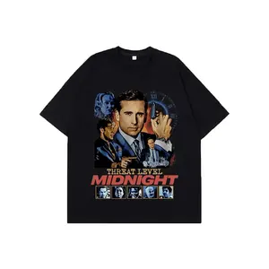 This T-shirt features posters from men's TV shows and movies, making it perfect for themed parties and casual outings, showcasing iconic characters from the shows.This machine-washable, fitted adult garment features pop-culture designs and durable prints
