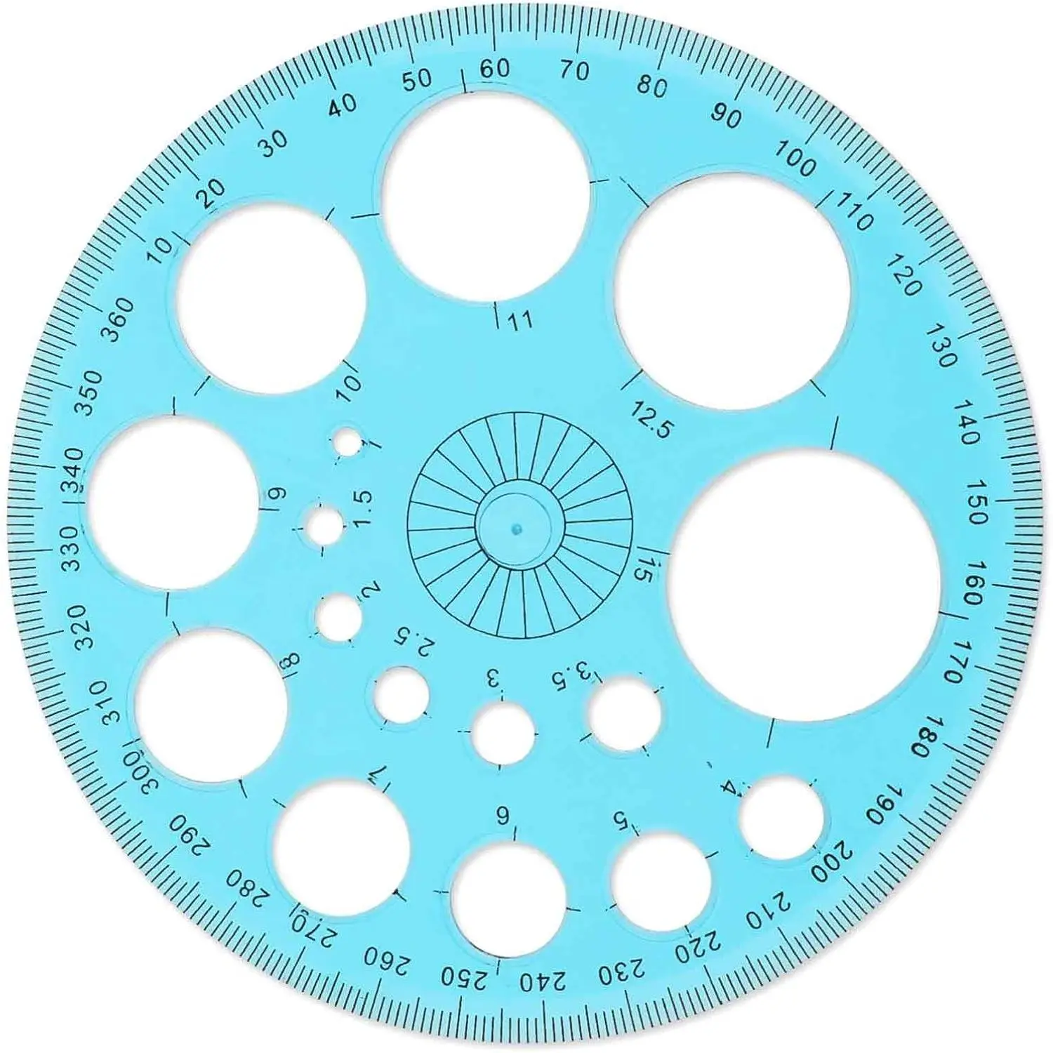 Circle Template for Drawing, Plastic Circle Stencil Geometric Circle Ruler for Drafting, Large and Small Circle Drawing Tool for School Office Supplies
