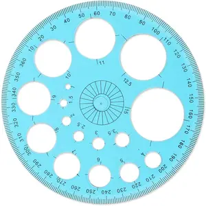 Circle Template for Drawing, Plastic Circle Stencil Geometric Circle Ruler for Drafting, Large and Small Circle Drawing Tool for School Office Supplies
