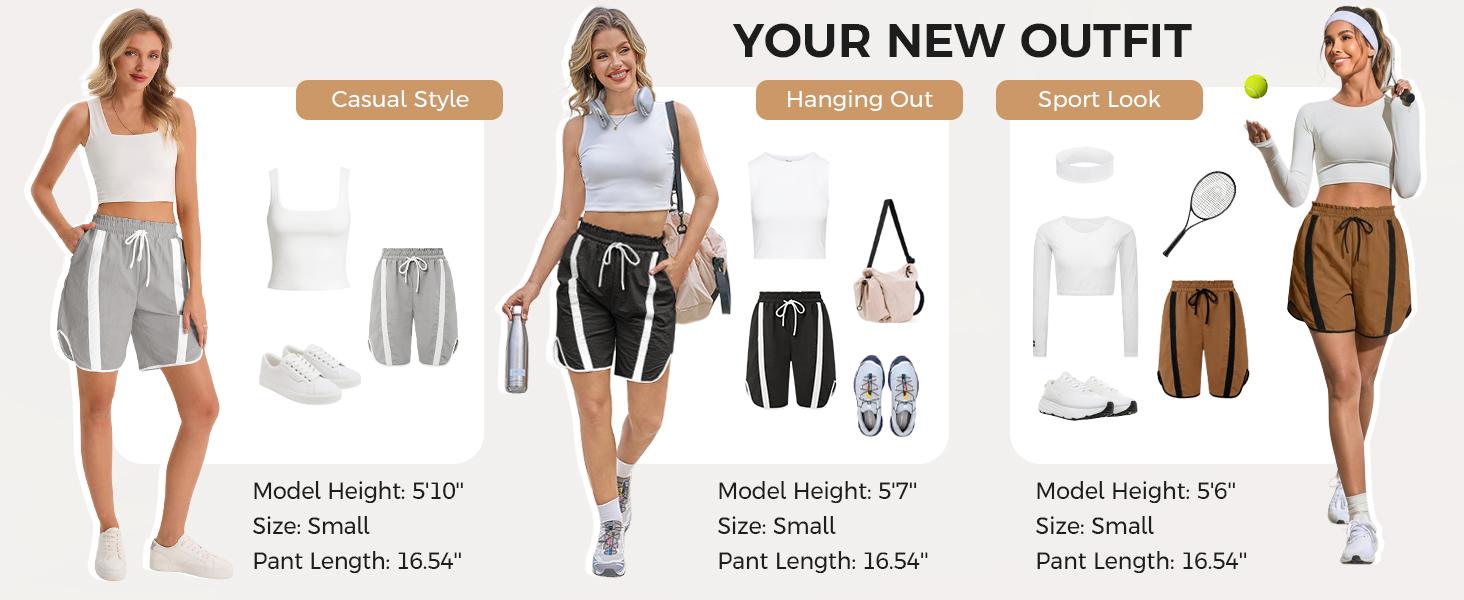 Imily Bela Womens Baggy Cargo Shorts Casual Wide Leg Knee Length Drawstring Elastic Waist Workout Running Athletic Yoga Shorts