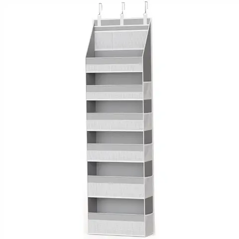 Door Back Organizer, Hanging Storage Bag, Versatile Organiser, 6 Layer Large Grid, 10 Side Pockets, 3 Mesh Bags, Non-Woven Fabric, Bedroom, Cabinet, Bathroom, Nursery