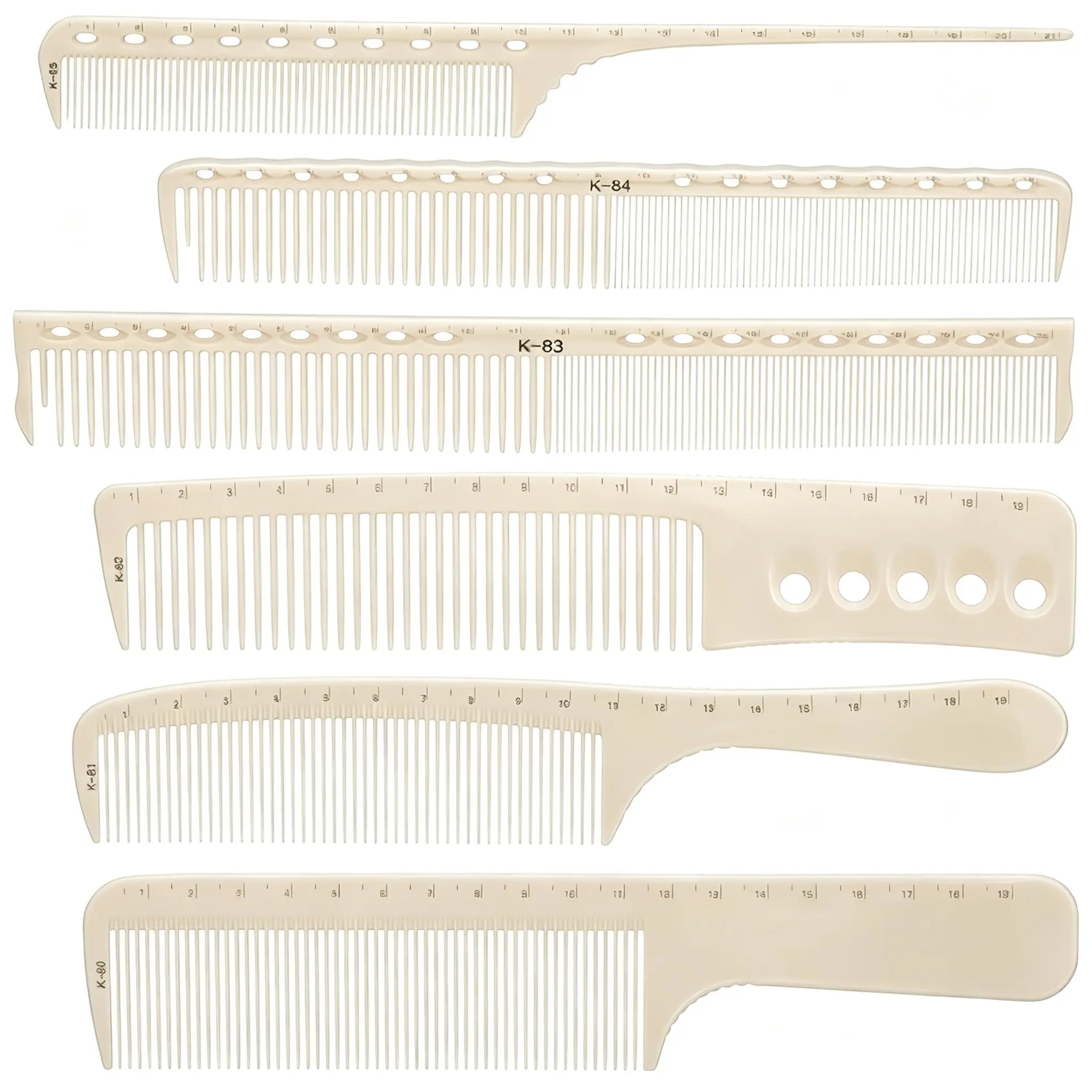 Professional Haircut Comb Set, 6 Pieces with Precise Measurement, Salon and Home Use, Hair Styling Tools for Hairstylists, Ch2025003 Batch Number