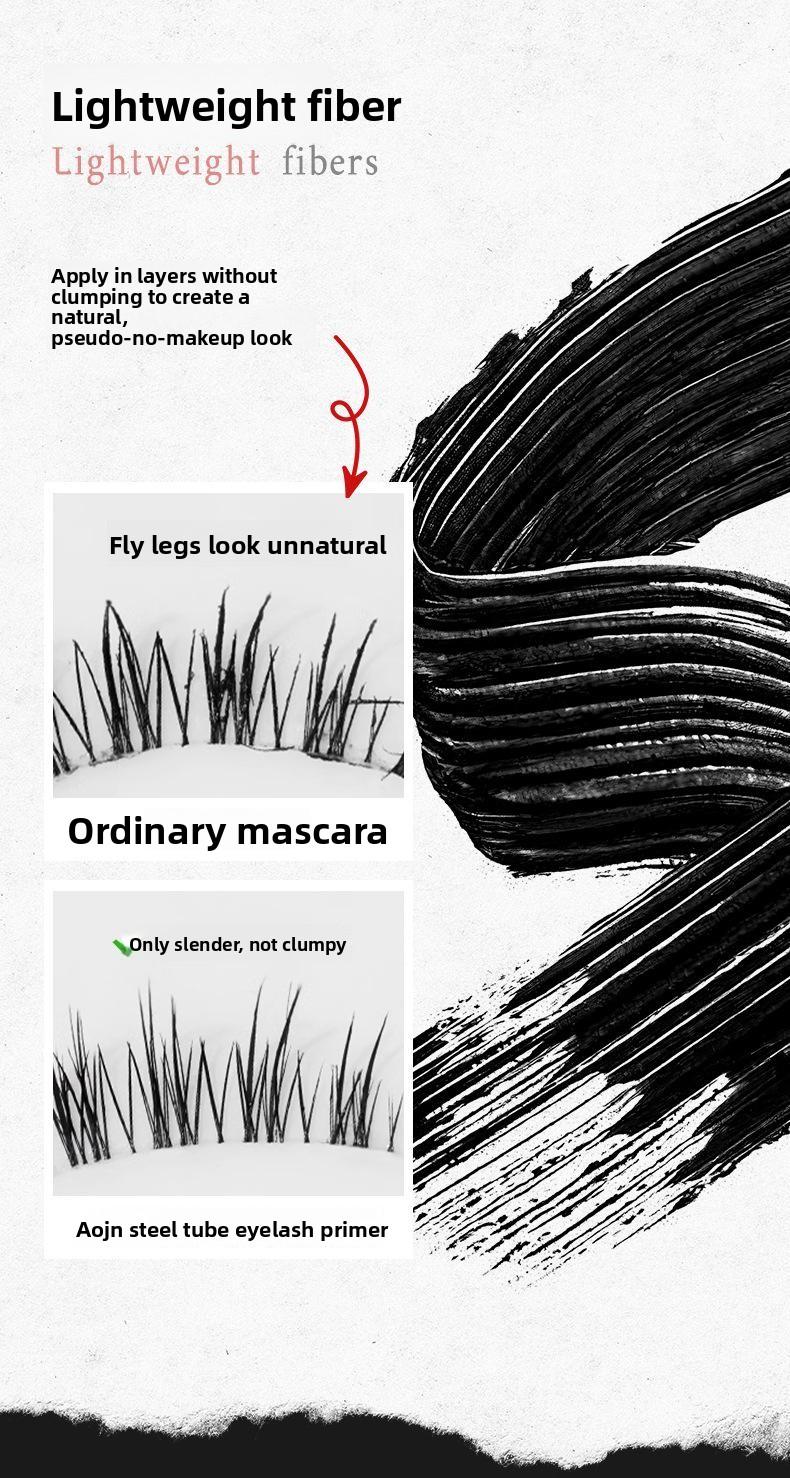 Tubing Mascara Primer – Lengthening & Curling, No Smudge, Natural Waterproof, Washes Off with Warm Water | Spiral Brush + Steel Tube