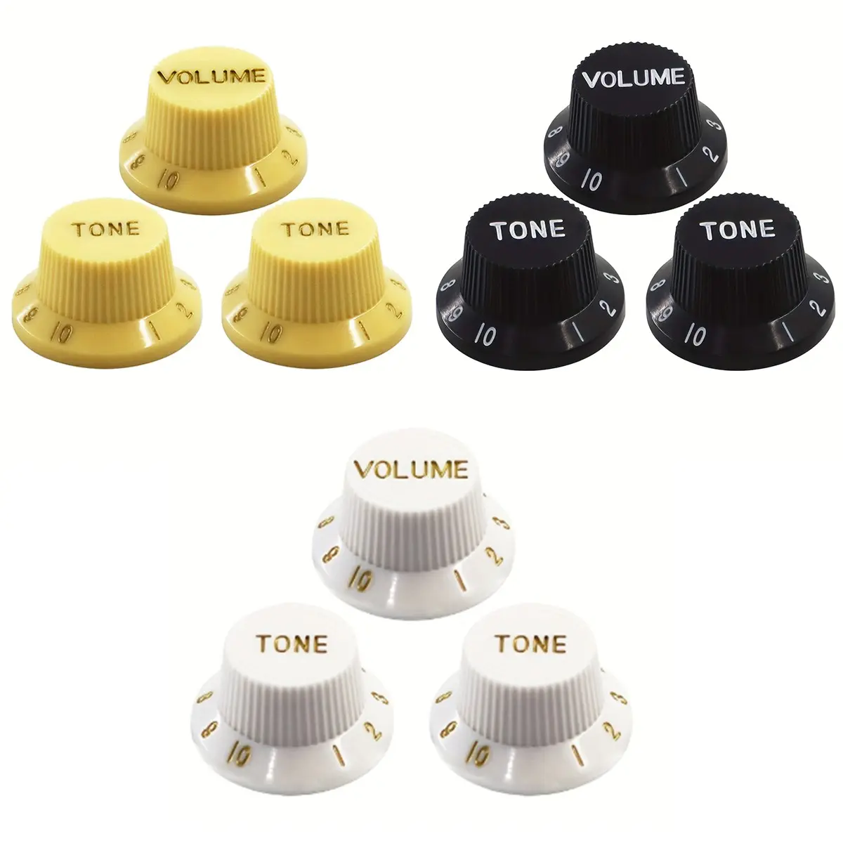 Electric Guitar Knob Volume, Tone, Speed Control Knob Cap St/sq 2t1v, //, Essential Accessories for Musicians