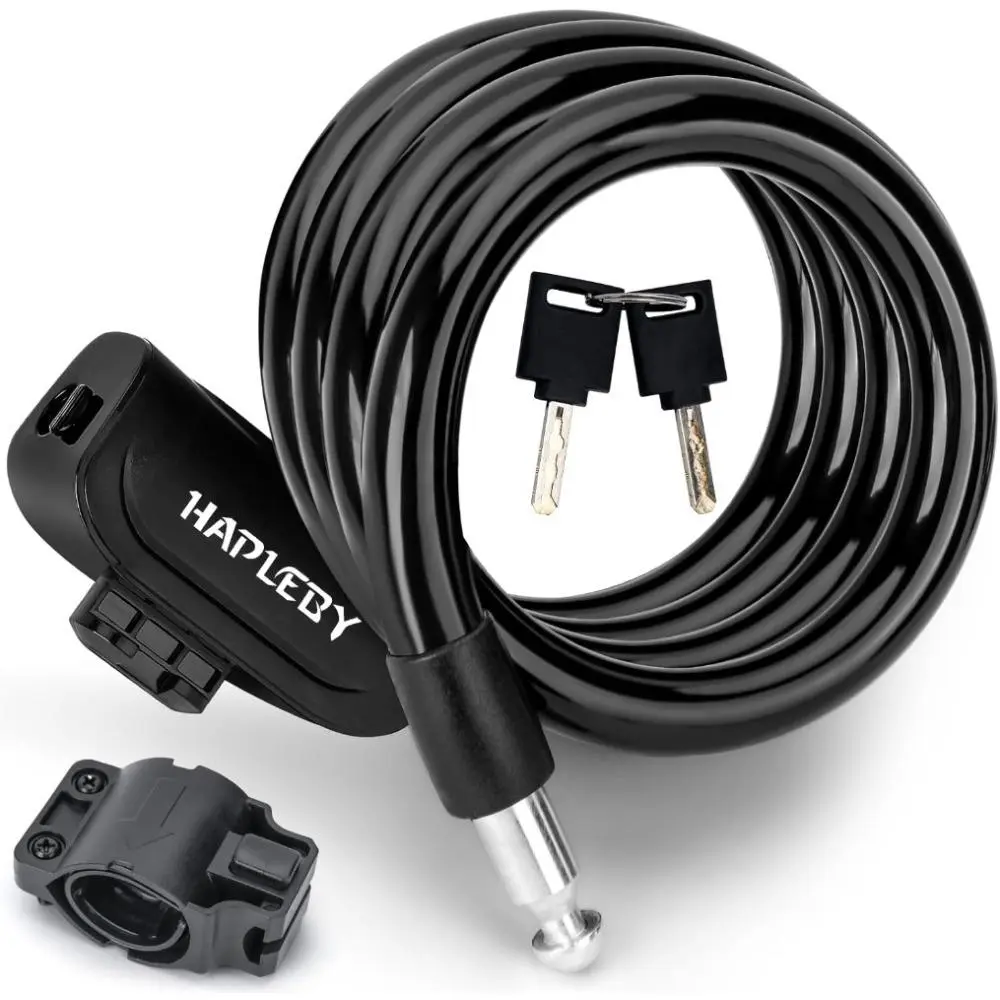 Premium Bicycle Lock Cable - Bicycle Accessories, 4ft 7×7 Steel Cable, 2pcs Keys, 1pcs Mounting Bracket, 4000-cycle Life, Scratch-safe Coat, Heavy-duty Pick & Drill Resistant Anti-theft for Outdoor Cycling