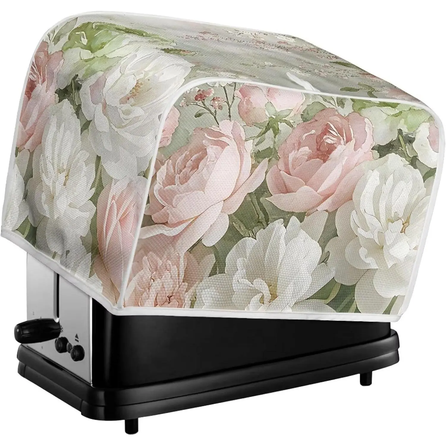 2 Slice Peony Flower Toaster Cover, Dust-Proof Washable Watercolor Flower Toaster Covers Bread Maker for Dust and Fingerprint Protection, Kitchen Accessories