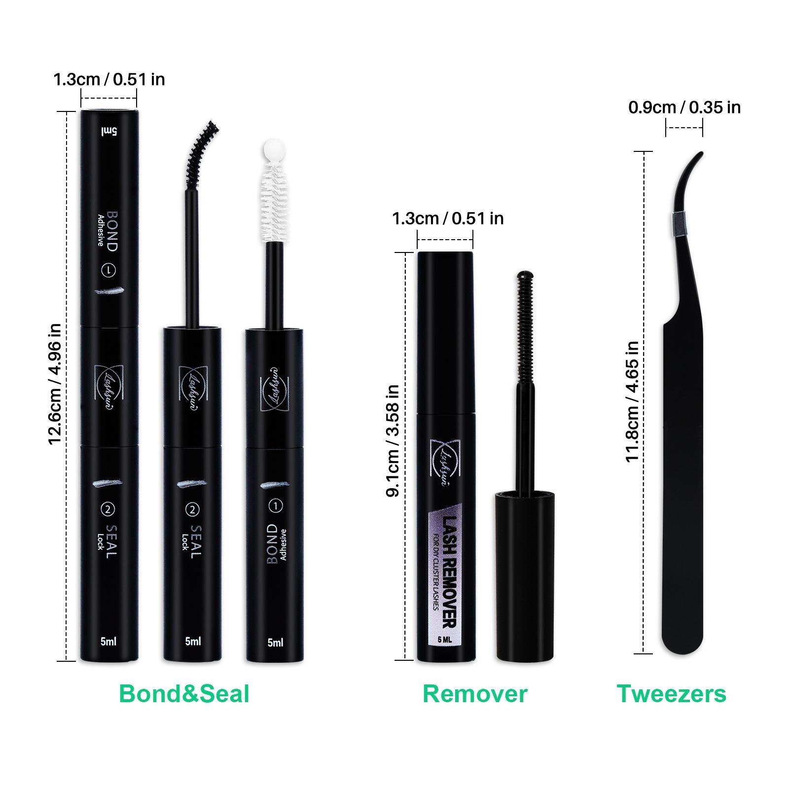 Lash Bond and Seal/Lash Remver/Twzzers, Eye Makeup Tool for Women & Girls, Eyelash Tools for Beginners Self Use at Home