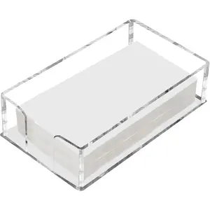 Acrylic Guest Towel Napkin Holder, Clear Bathroom Paper Hand Towels Storage Tray, Disposable Paper Towel Holder for Bathroom, Kitchen, Parties, Weddings, and Various Events 8.5x4.9x2.4 inches