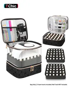 Transparent Clear Storage Nail Polish Box Holds 60 Bottles (15ML), Dual Layer Manicure Organizer, Makeup Organizer Box, Makeup Containers, Halloween Christmas Gift